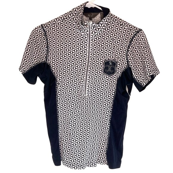 Goodrider Womens Geometric Zip-Up Equestrian Shirt Bamboo Blend Size L 84k - Picture 1 of 7